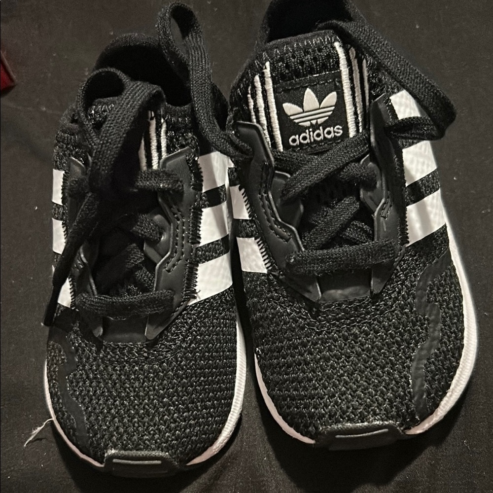 Adidas Kids Black and White Sneakers